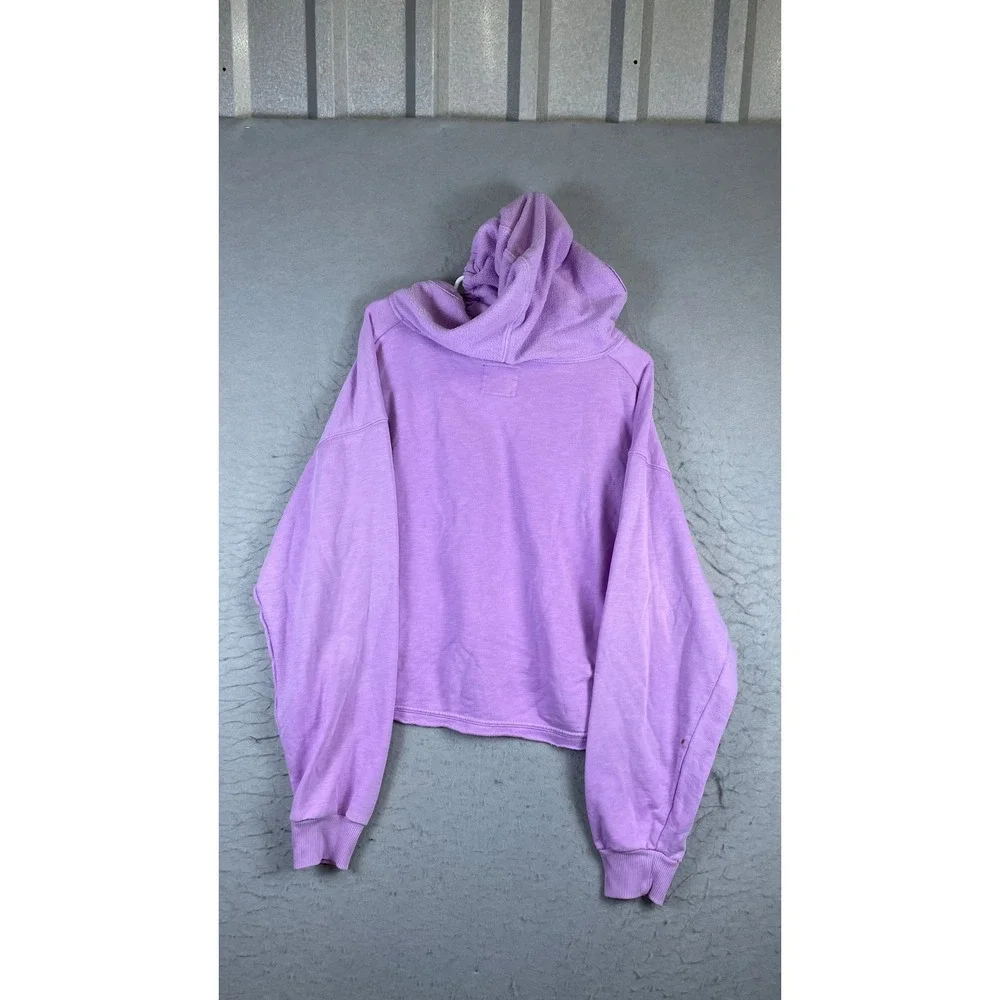 American Eagle Hoodie Men XL Purple Cropped V-Neck French Terry Sweatshirt